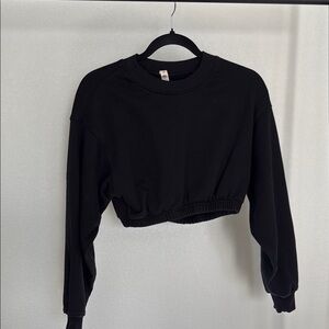 ALO Yoga Black Cropped Hoodie